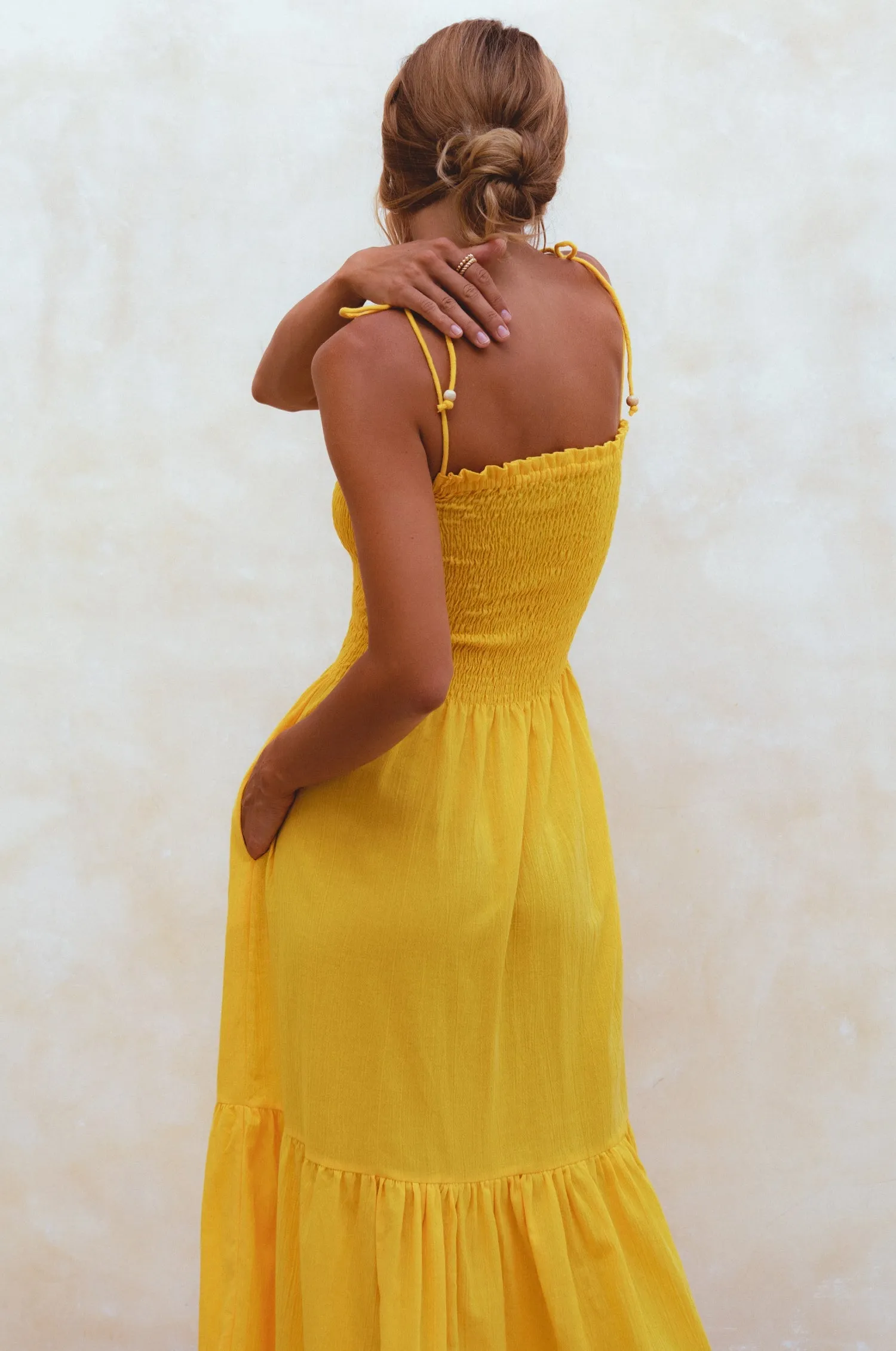 Paradiso Linen Midi Dress – Lightweight Crinkle Linen