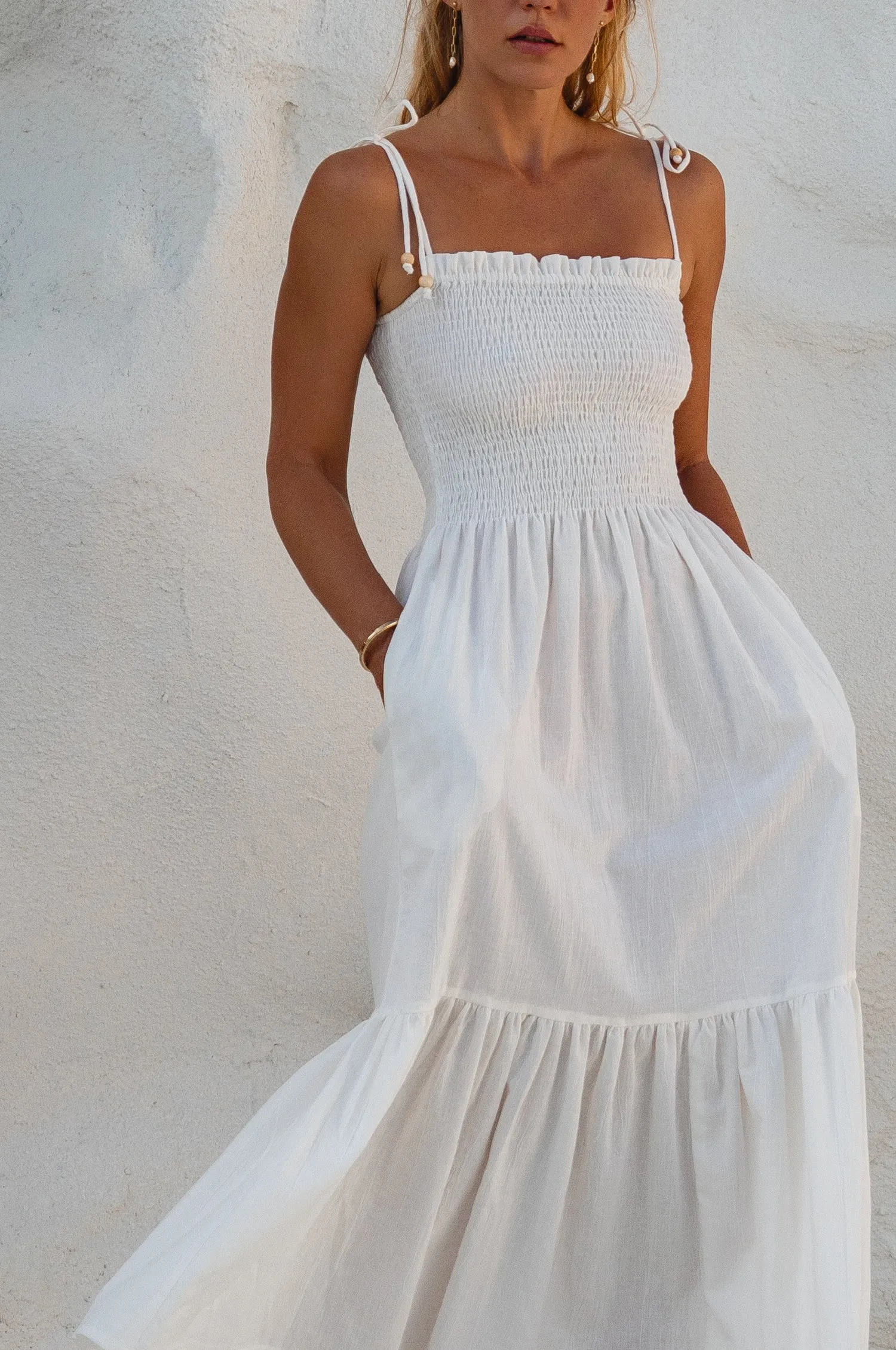 Paradiso Linen Midi Dress – Lightweight Crinkle Linen