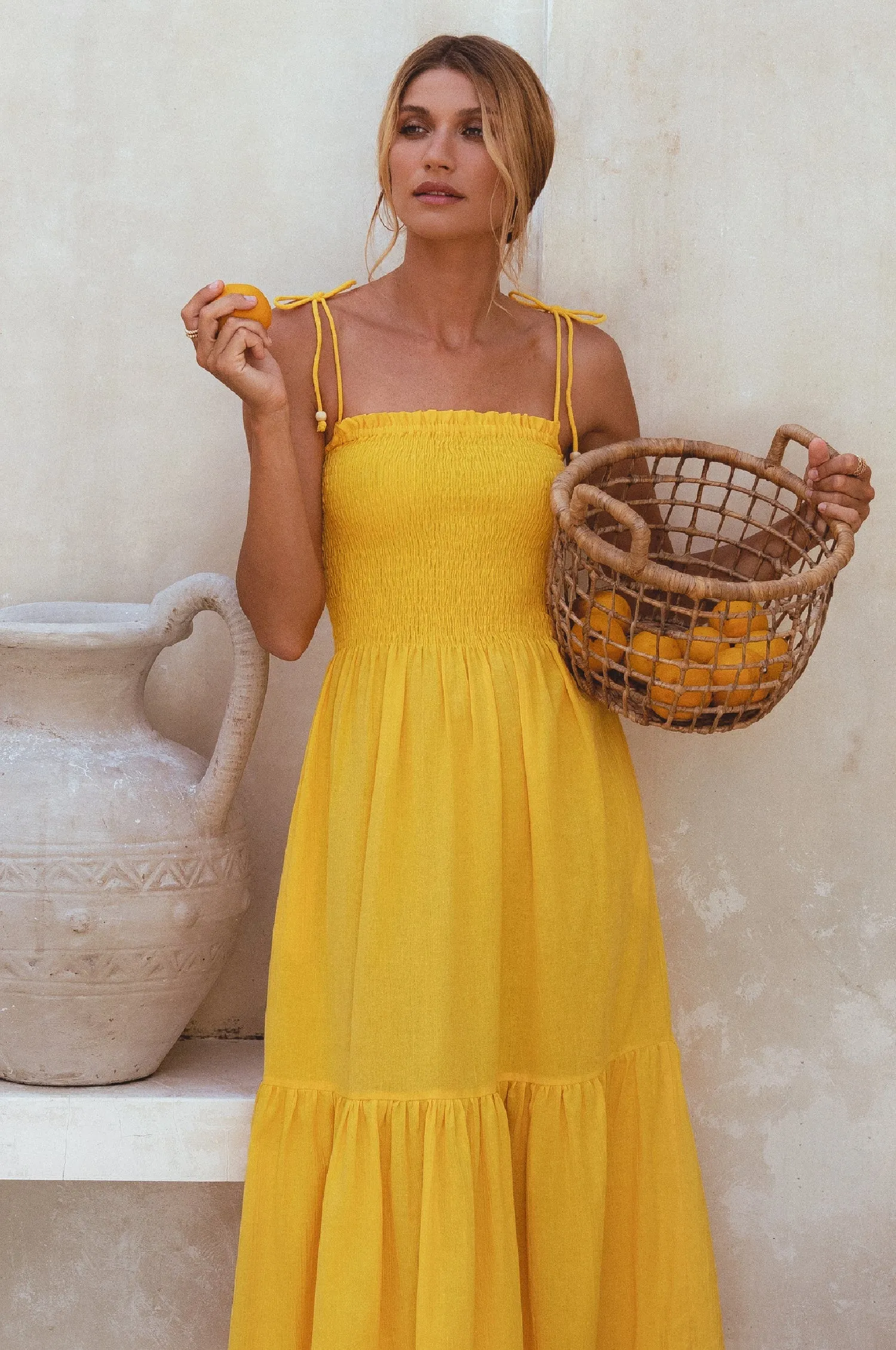 Paradiso Linen Midi Dress – Lightweight Crinkle Linen