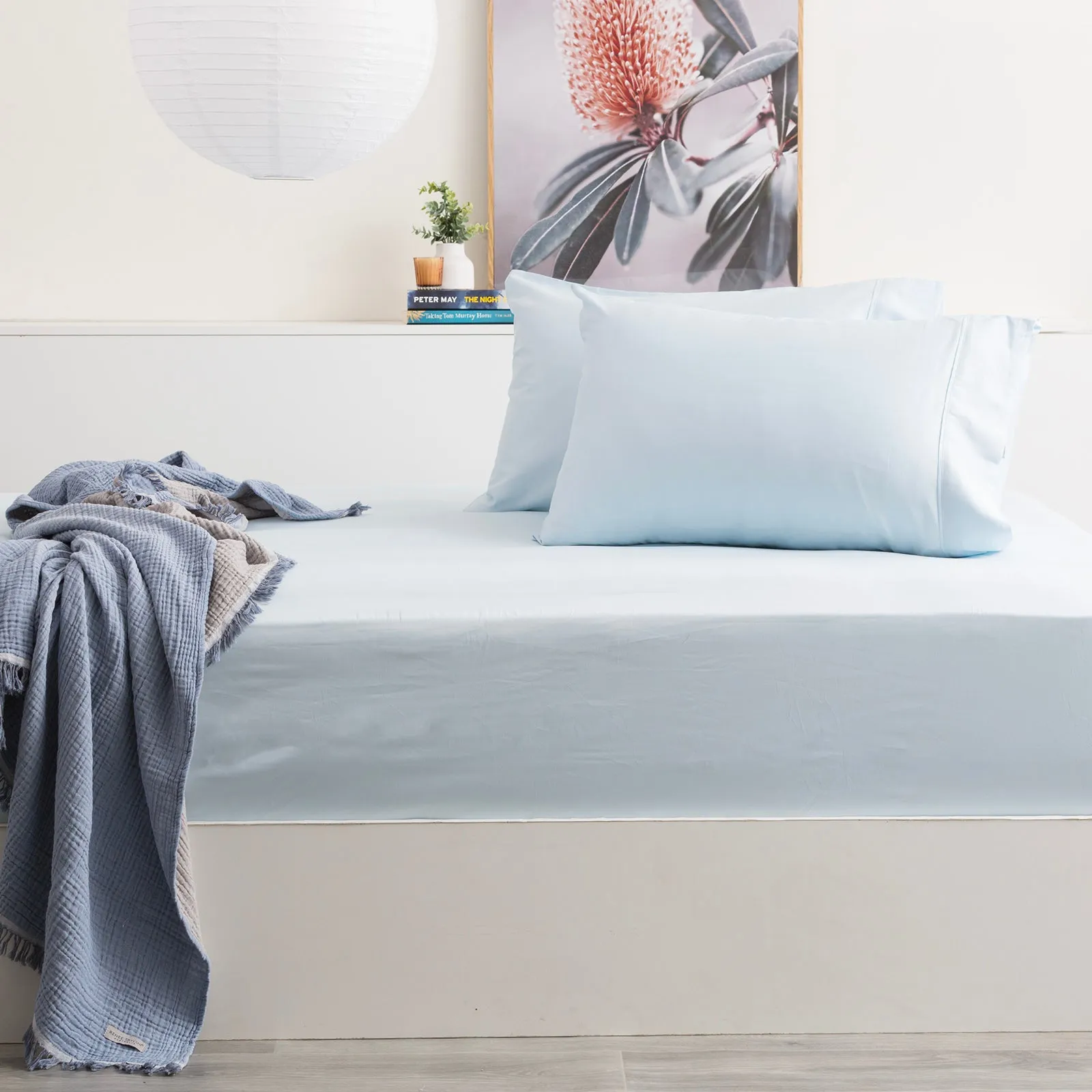 Park Avenue 500 Thread Count Bamboo Cotton Combo Set - Mid Blue