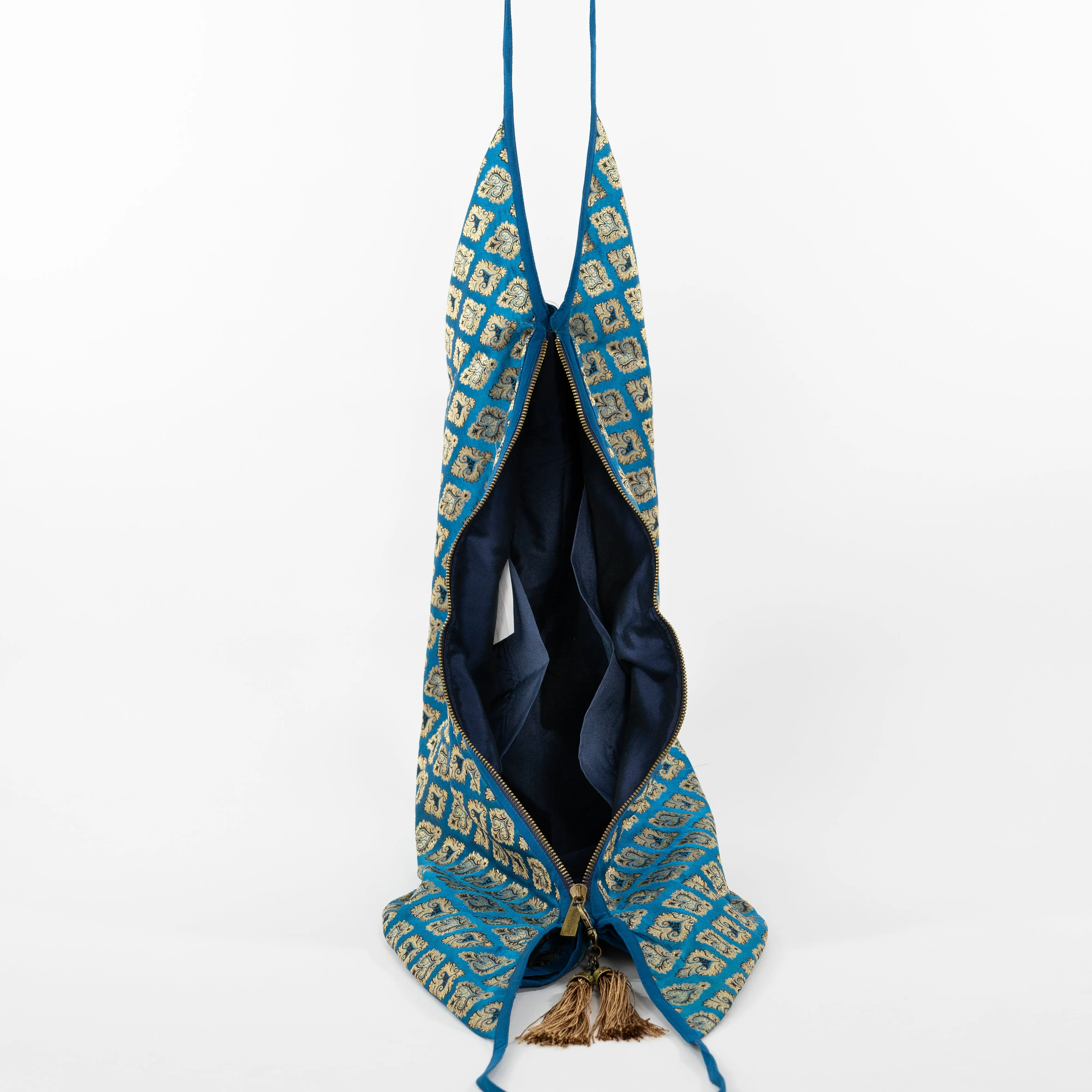 Peacock Feather Blue | Banaras Jhola