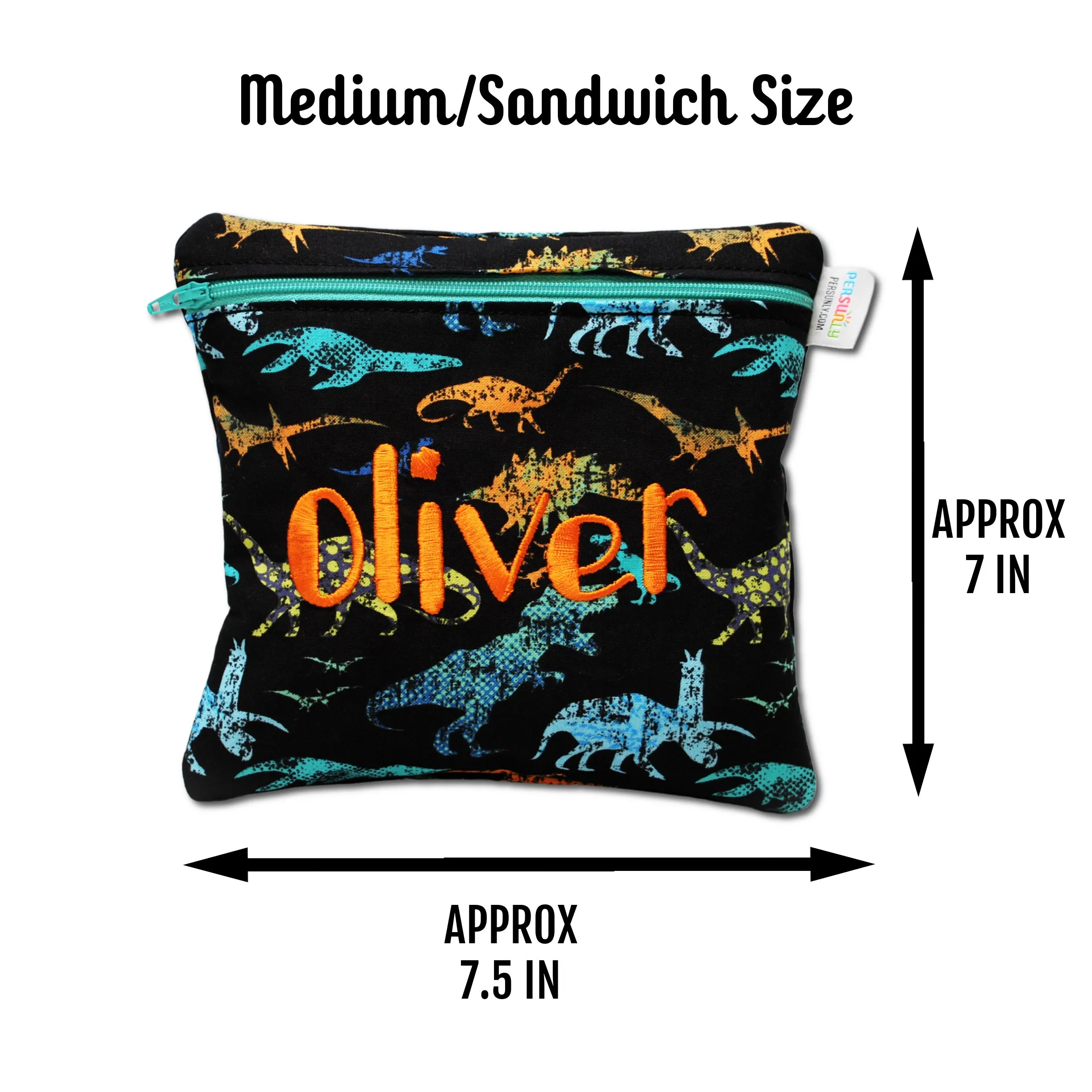 Personalized Reusable Dinosaur SET of 4 Back to School lunch set