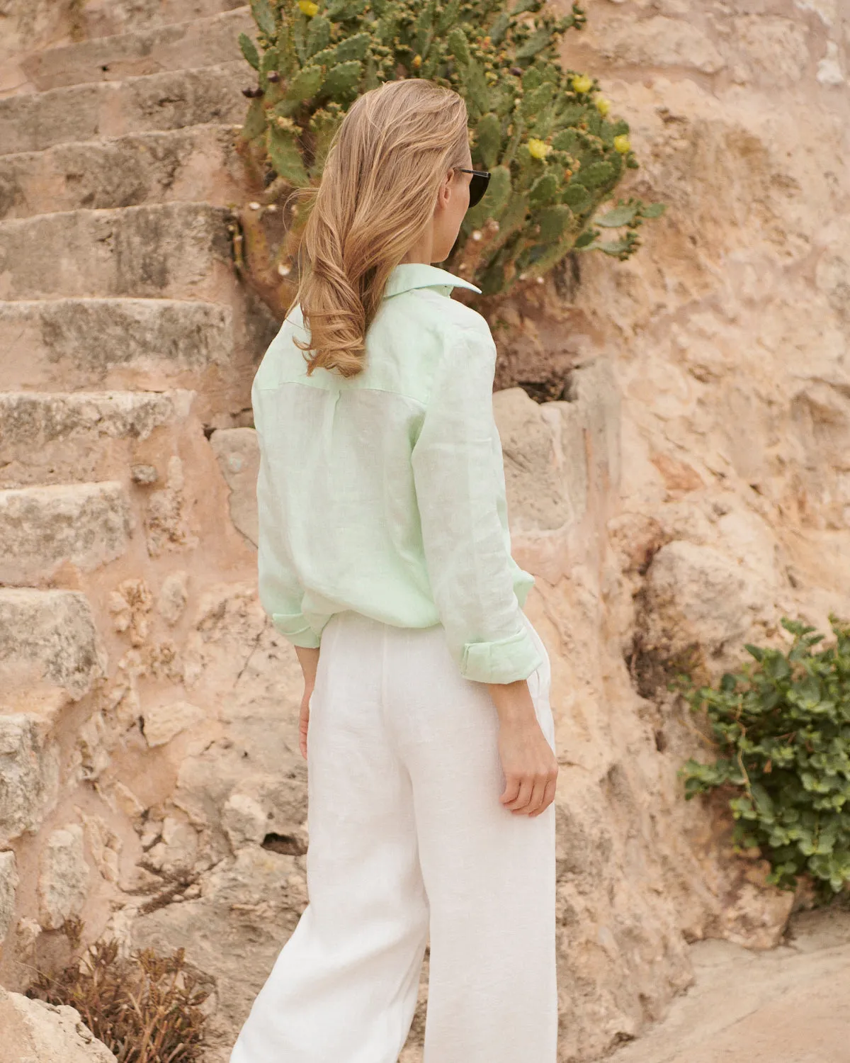 Petra - Linen Shirt in Mint