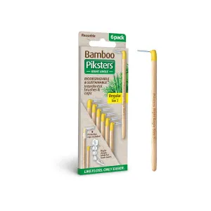 Piksters Bamboo Yellow Right Angle Size 3 6pk