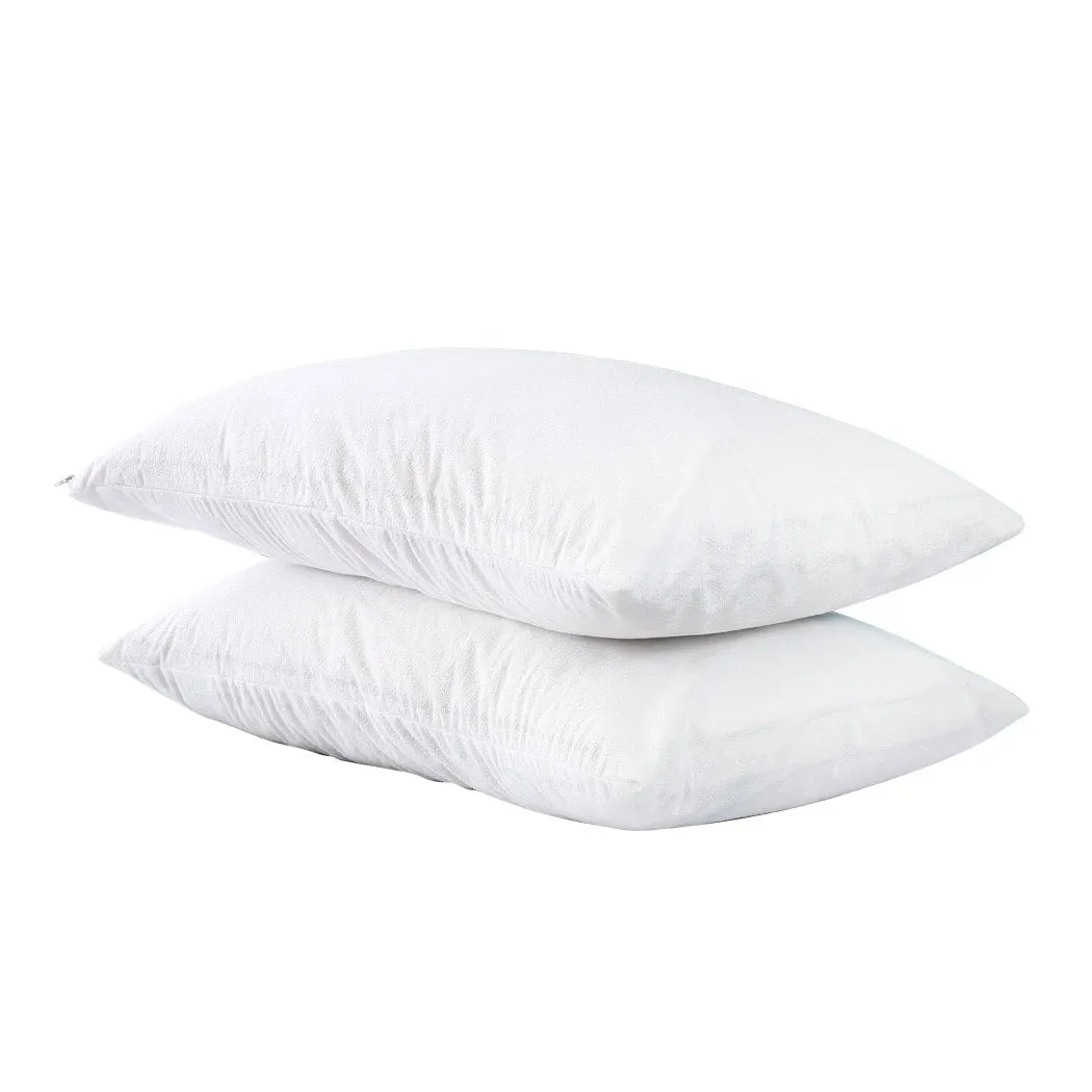 Pillow Protector Pillowcase Cases Cover Terry Cotton Soft Standard x2