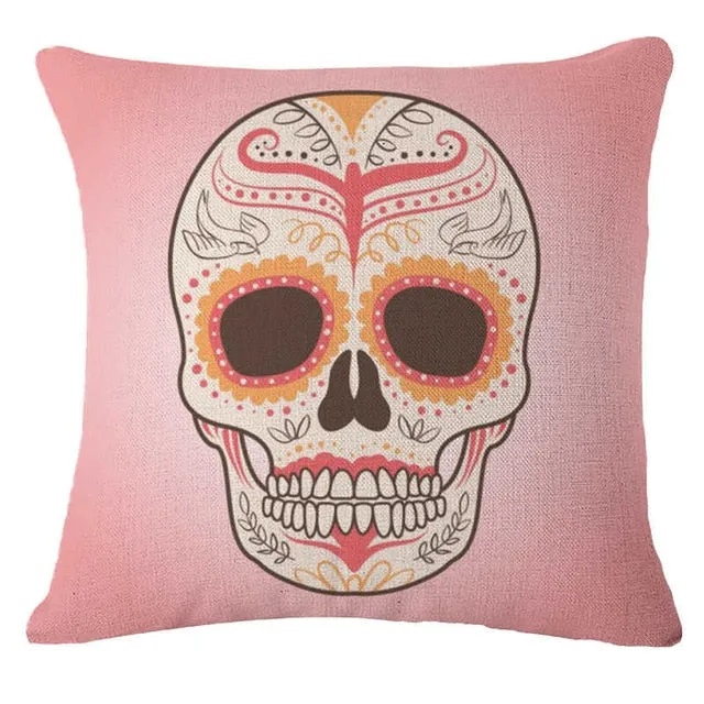 Pillowcase Skull Cushion Cover Cotton