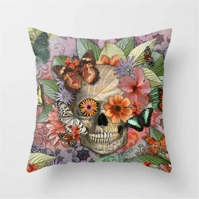 Pillowcase Skull Cushion Cover Cotton