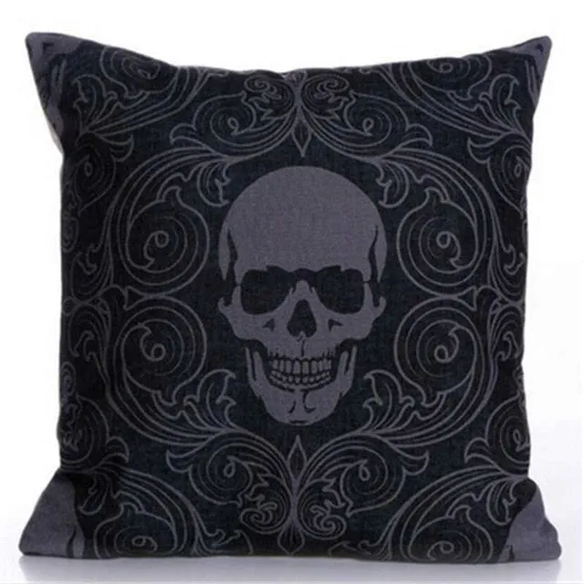 Pillowcase Skull Cushion Cover Cotton