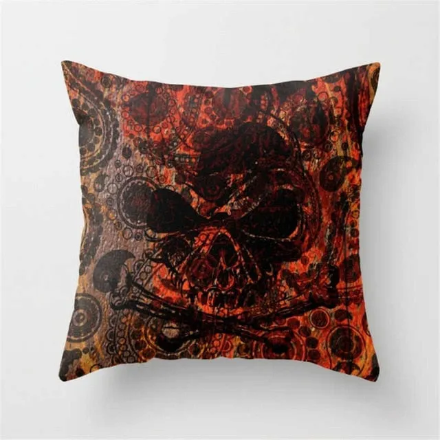 Pillowcase Skull Cushion Cover Cotton