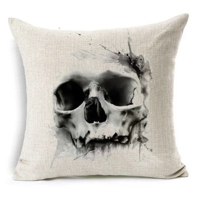Pillowcase Skull Cushion Cover Cotton