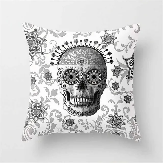 Pillowcase Skull Cushion Cover Cotton