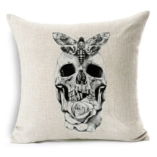 Pillowcase Skull Cushion Cover Cotton