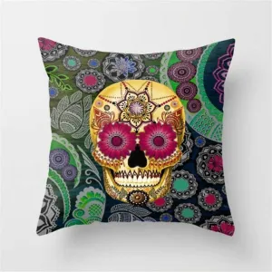 Pillowcase Skull Cushion Cover Cotton