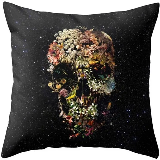 Pillowcase Skull Cushion Cover Cotton