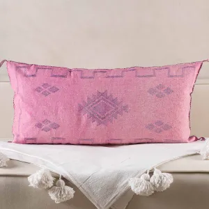 Pink Cactus silk pillow cover