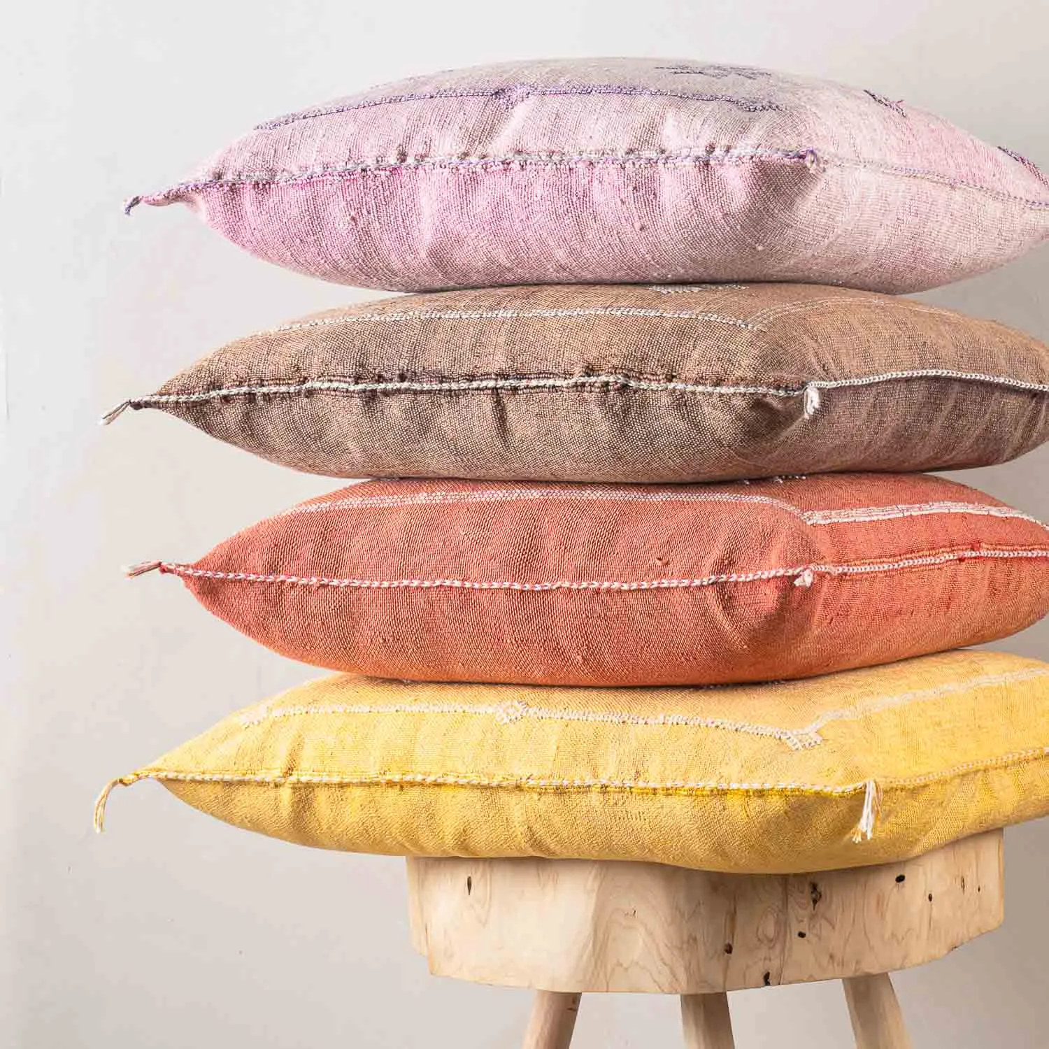 Pink Cactus silk pillow cover