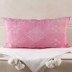 Pink Cactus silk pillow cover