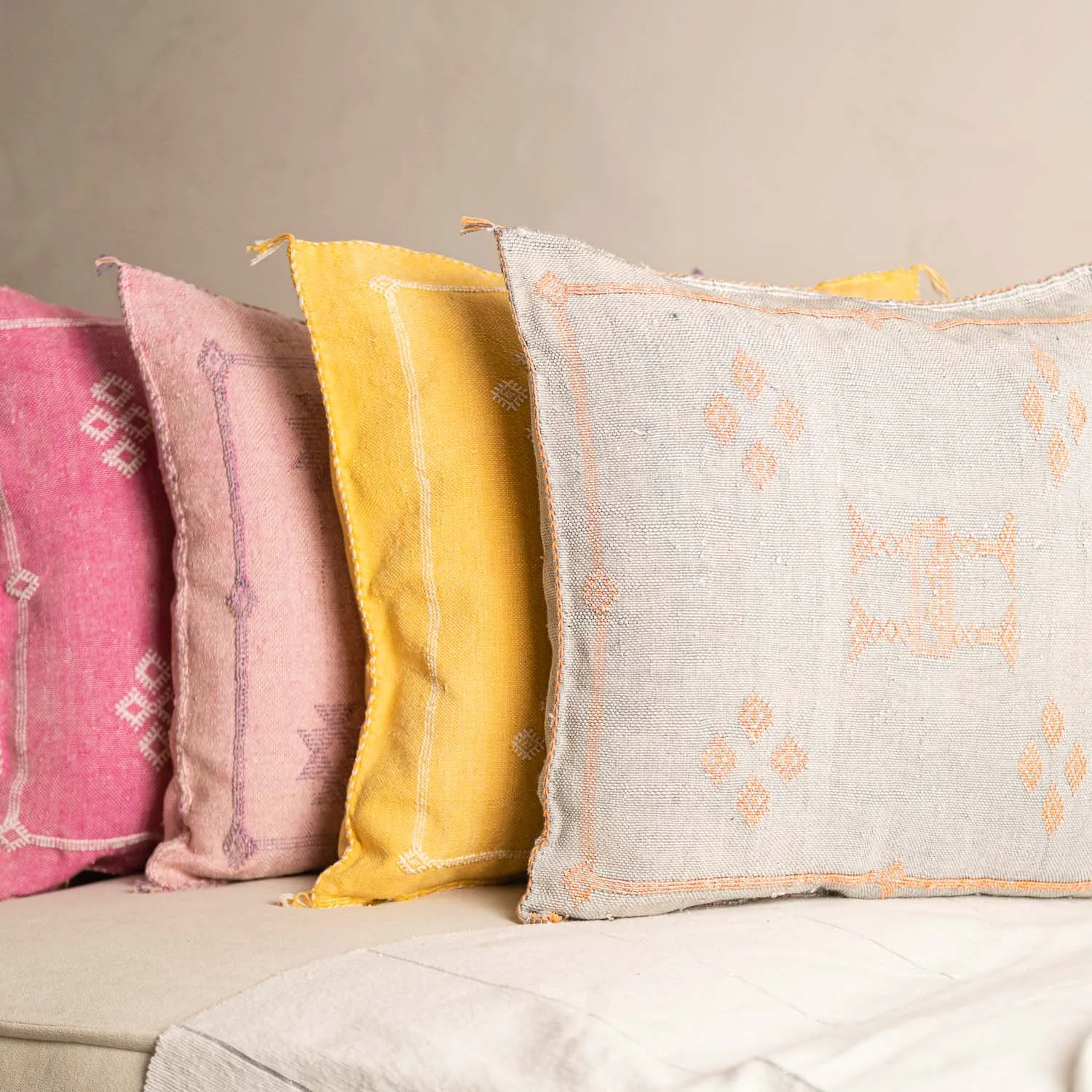 Pink Cactus silk pillow cover
