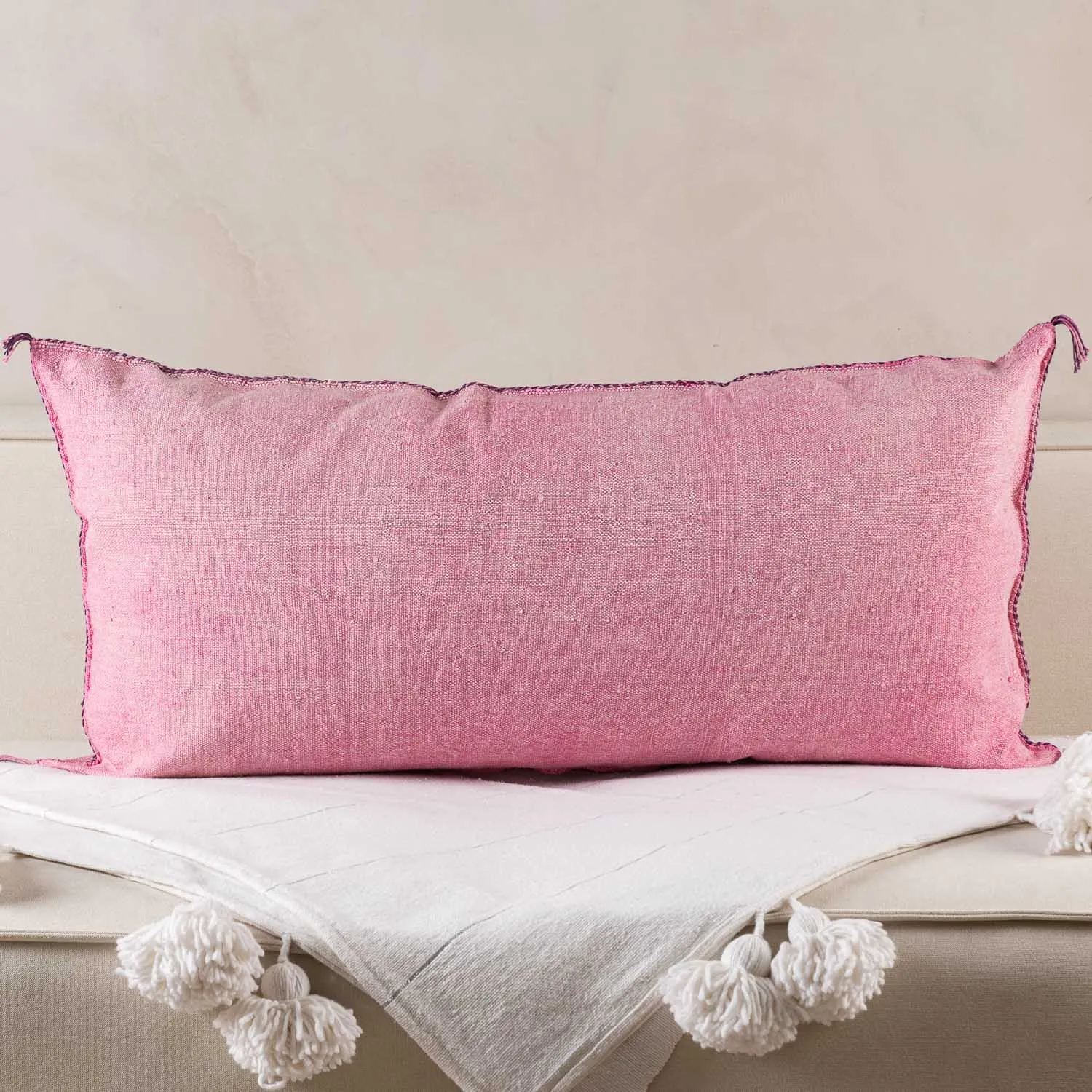 Pink Cactus silk pillow cover