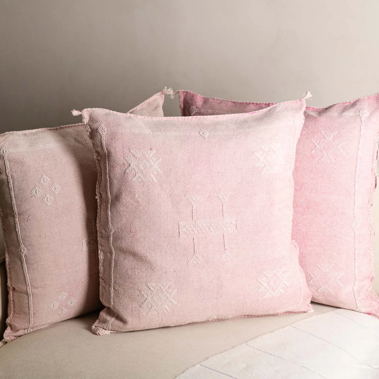 Pink Cactus silk pillow cover