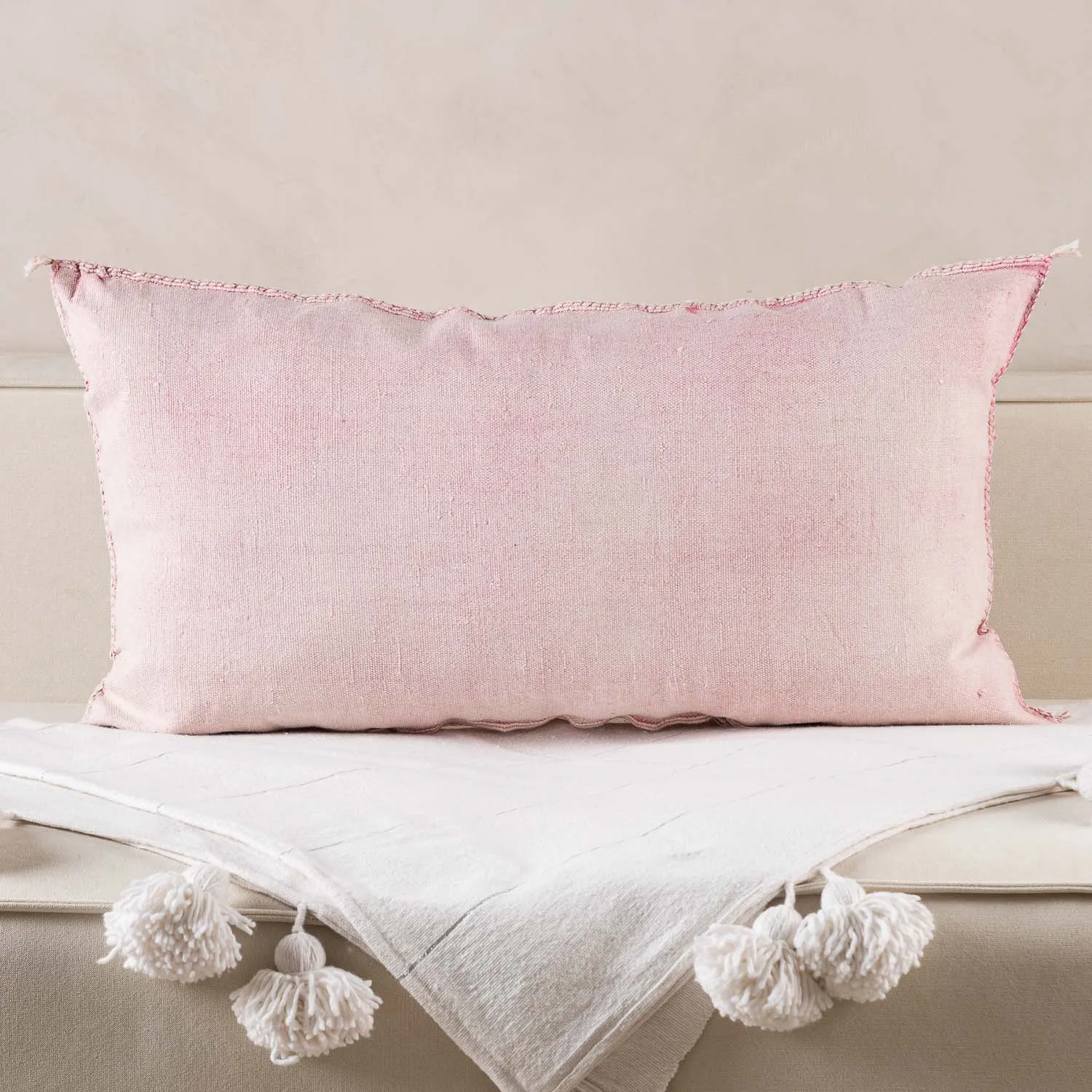 Pink Cactus silk pillow cover