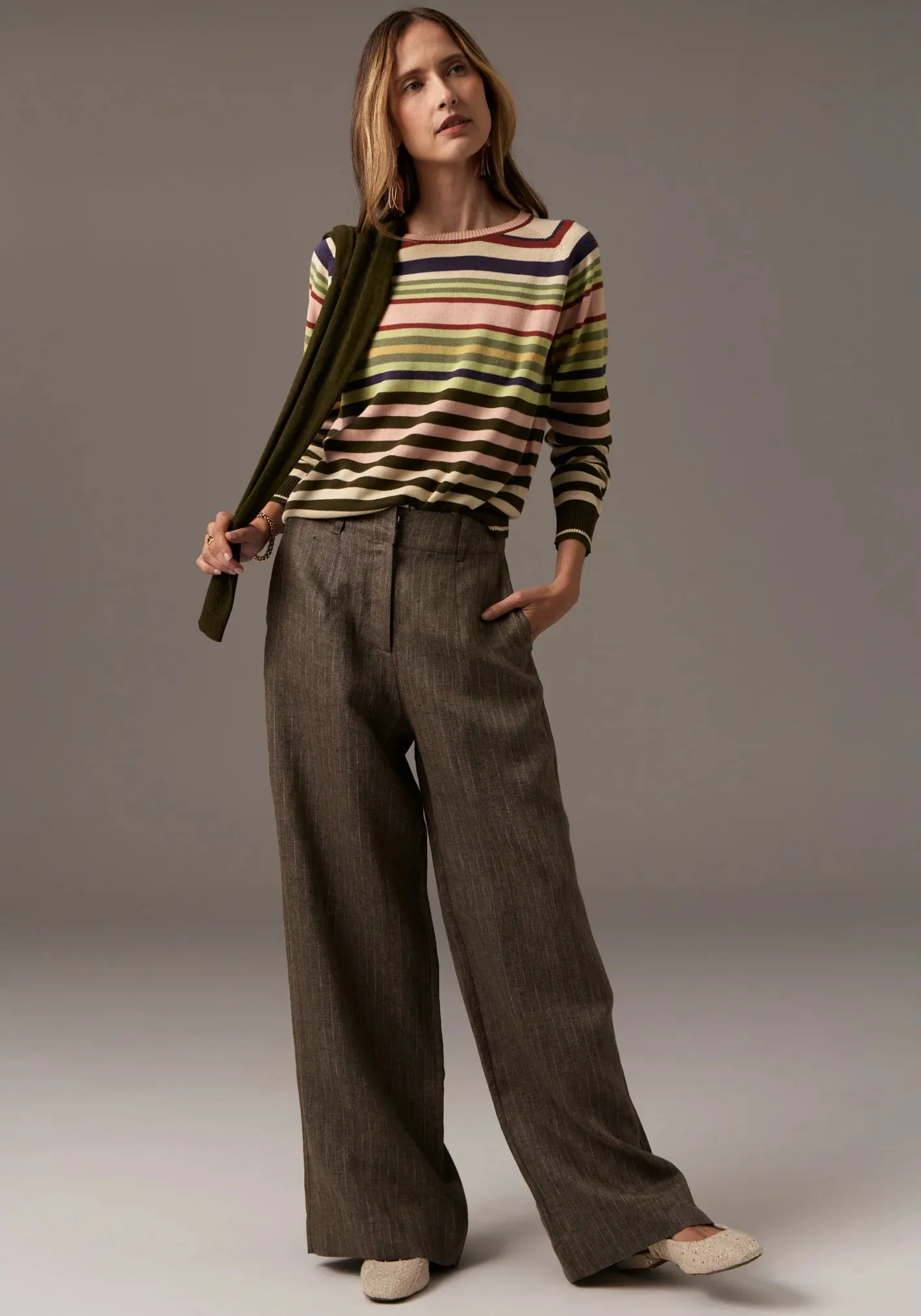 Pol Clothing. - Sela Multi Stripe Knit