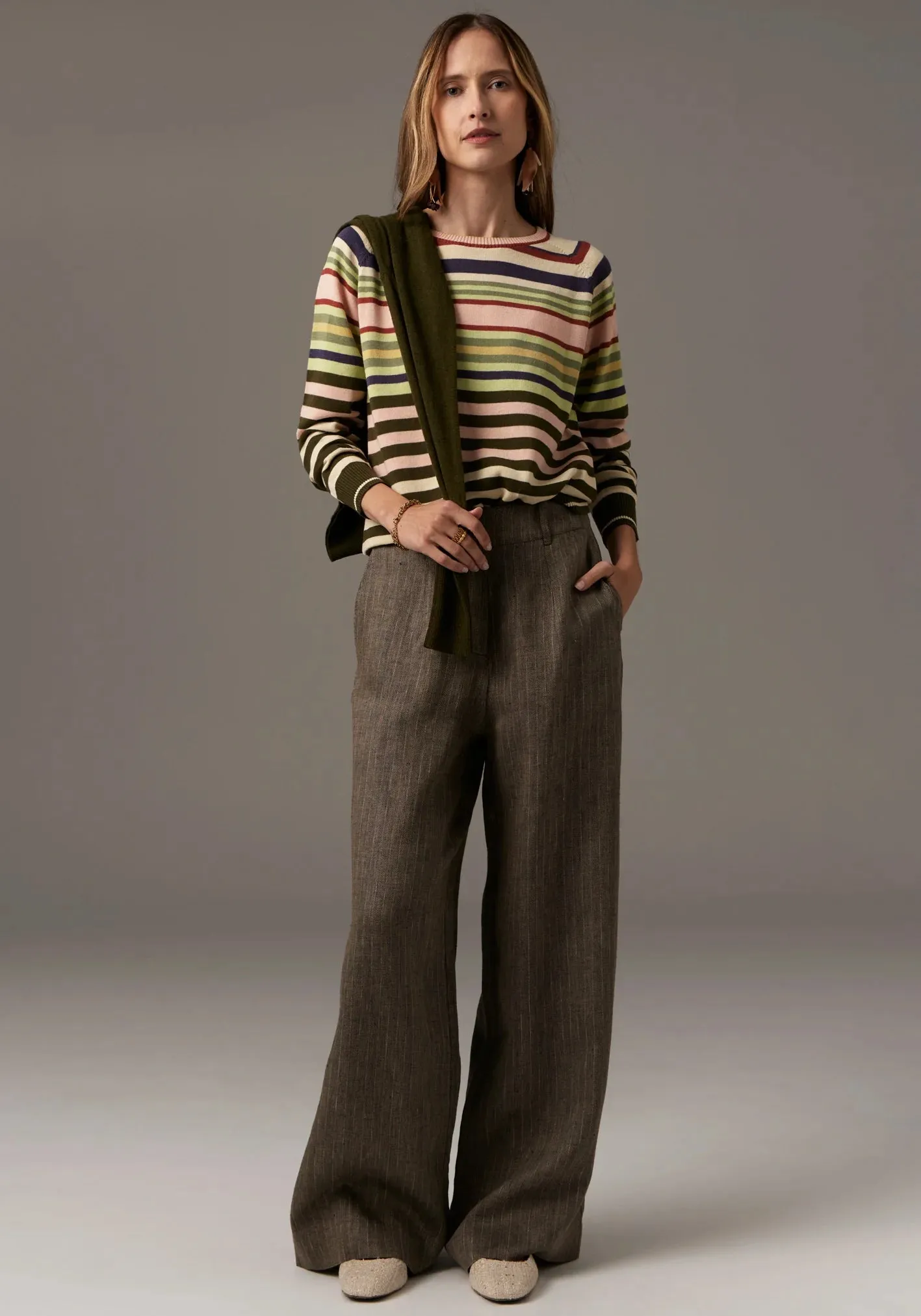 Pol Clothing. - Sela Multi Stripe Knit