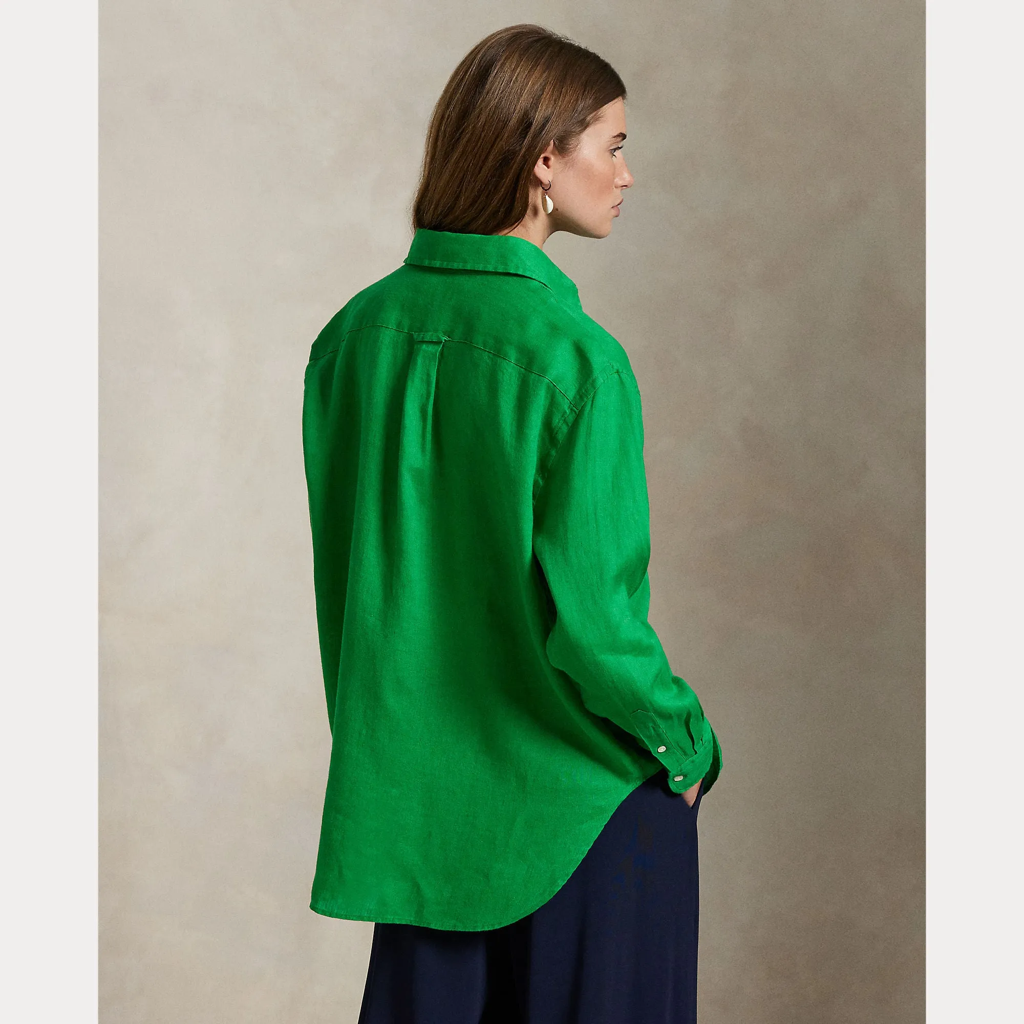 Polo Ralph Lauren - Linen -Long Sleeve -Button front shirt,  Bright Clover