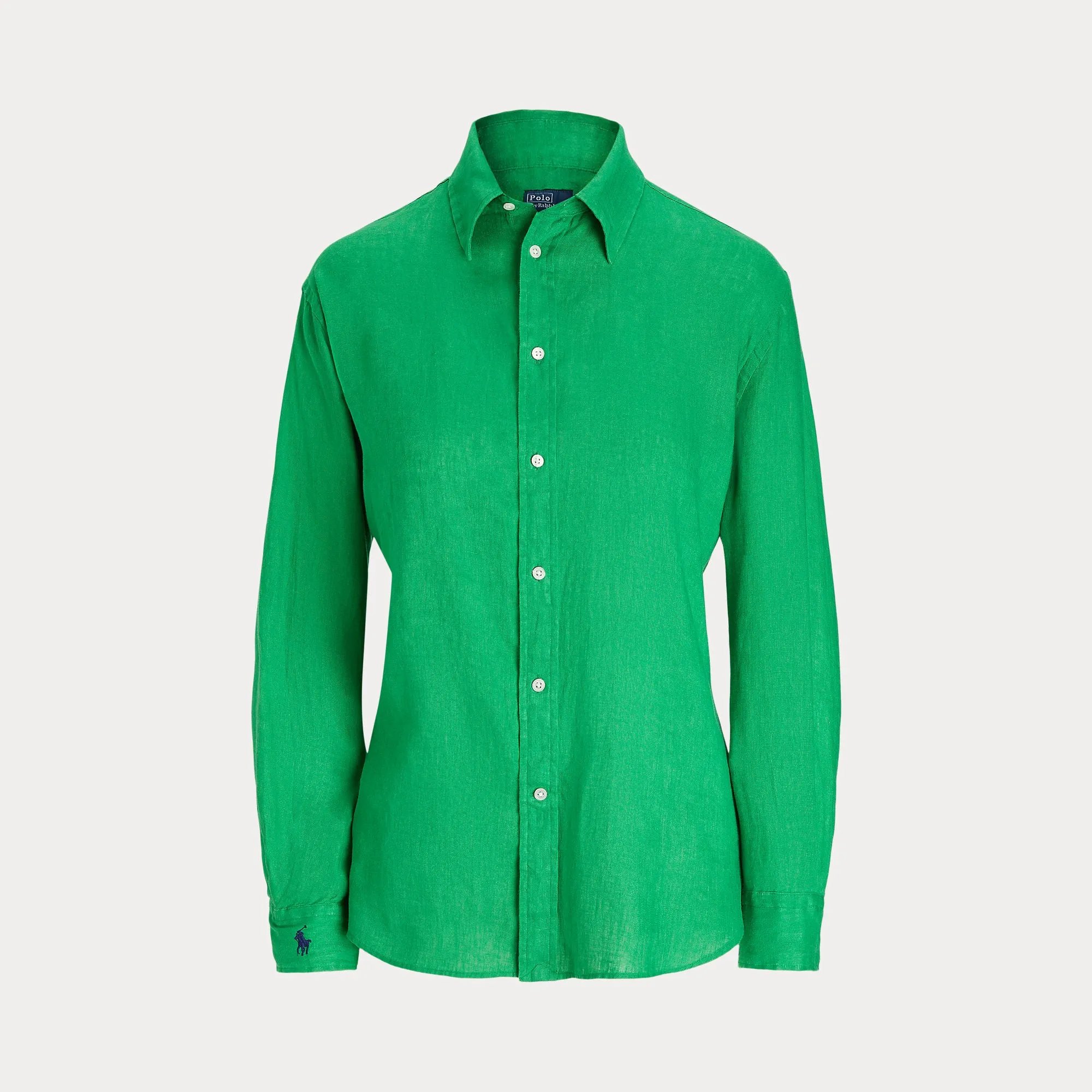 Polo Ralph Lauren - Linen -Long Sleeve -Button front shirt,  Bright Clover
