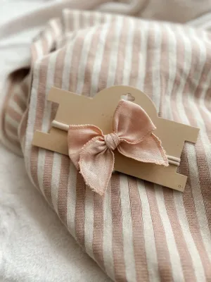 Pop Ya Tot Linen Bow Headband - Blush