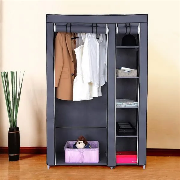 Portable Clothes Closet Wardrobe - 67" Gray