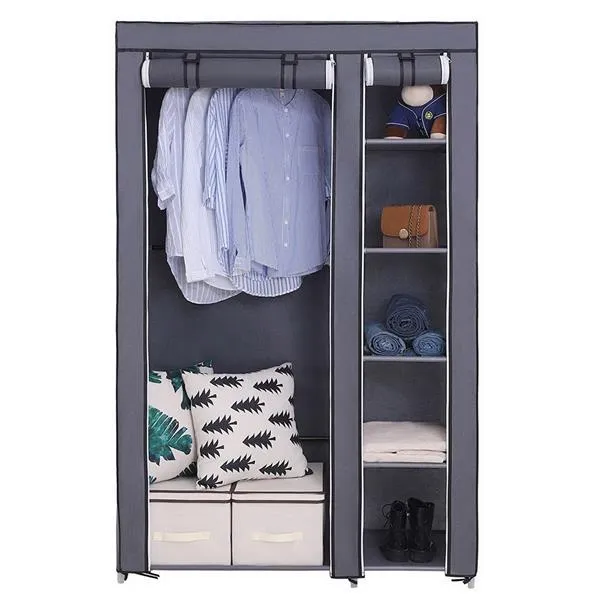 Portable Clothes Closet Wardrobe - 67" Gray