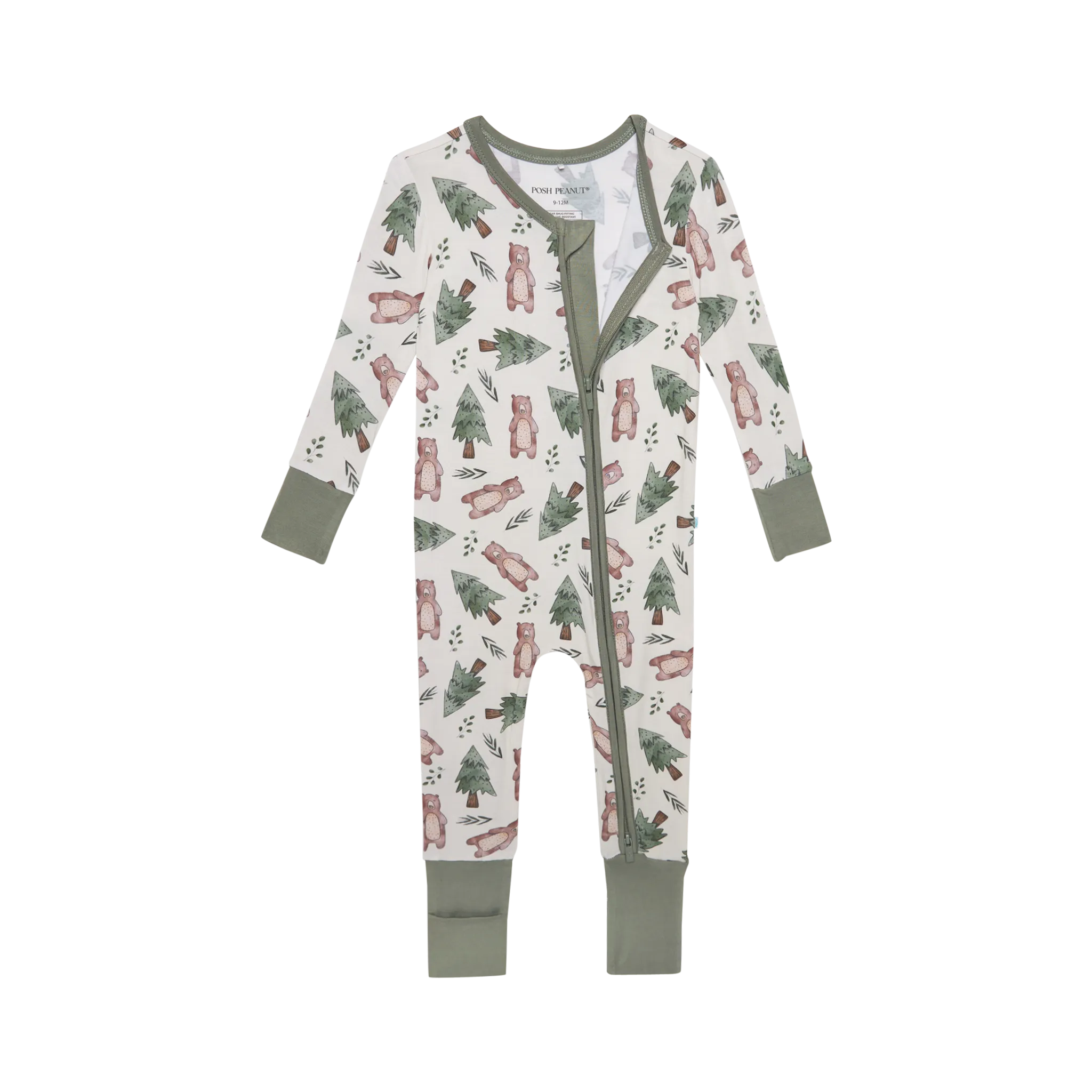 Posh Peanut Baby Convertible Romper Zippered One Piece in Beary