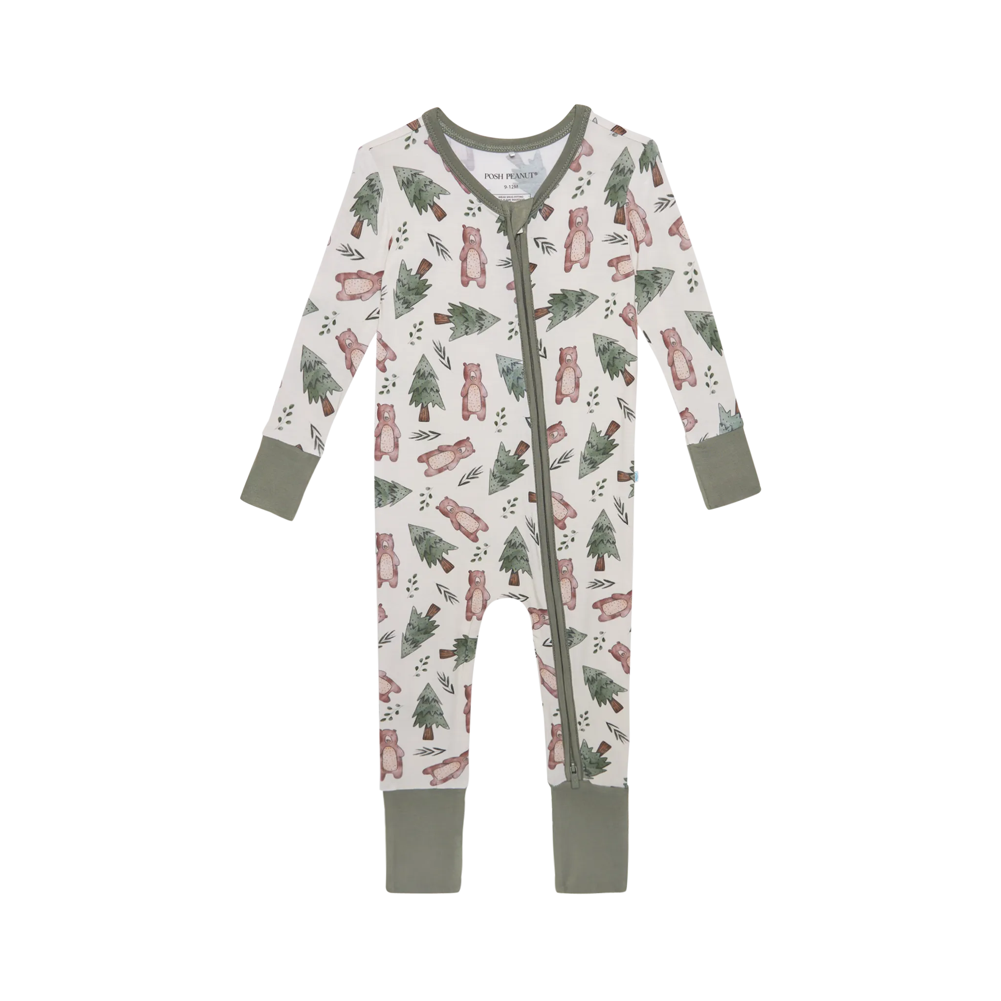 Posh Peanut Baby Convertible Romper Zippered One Piece in Beary