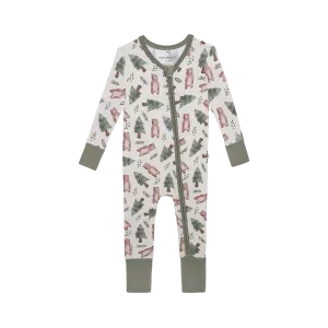 Posh Peanut Baby Convertible Romper Zippered One Piece in Beary