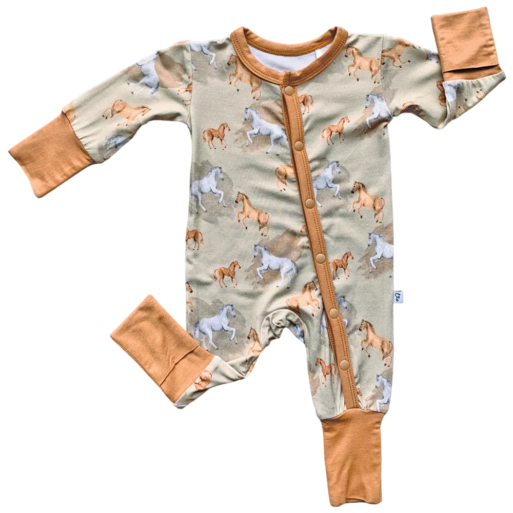 PREEMIE Bamboo Convertible Footie - Ember Tan