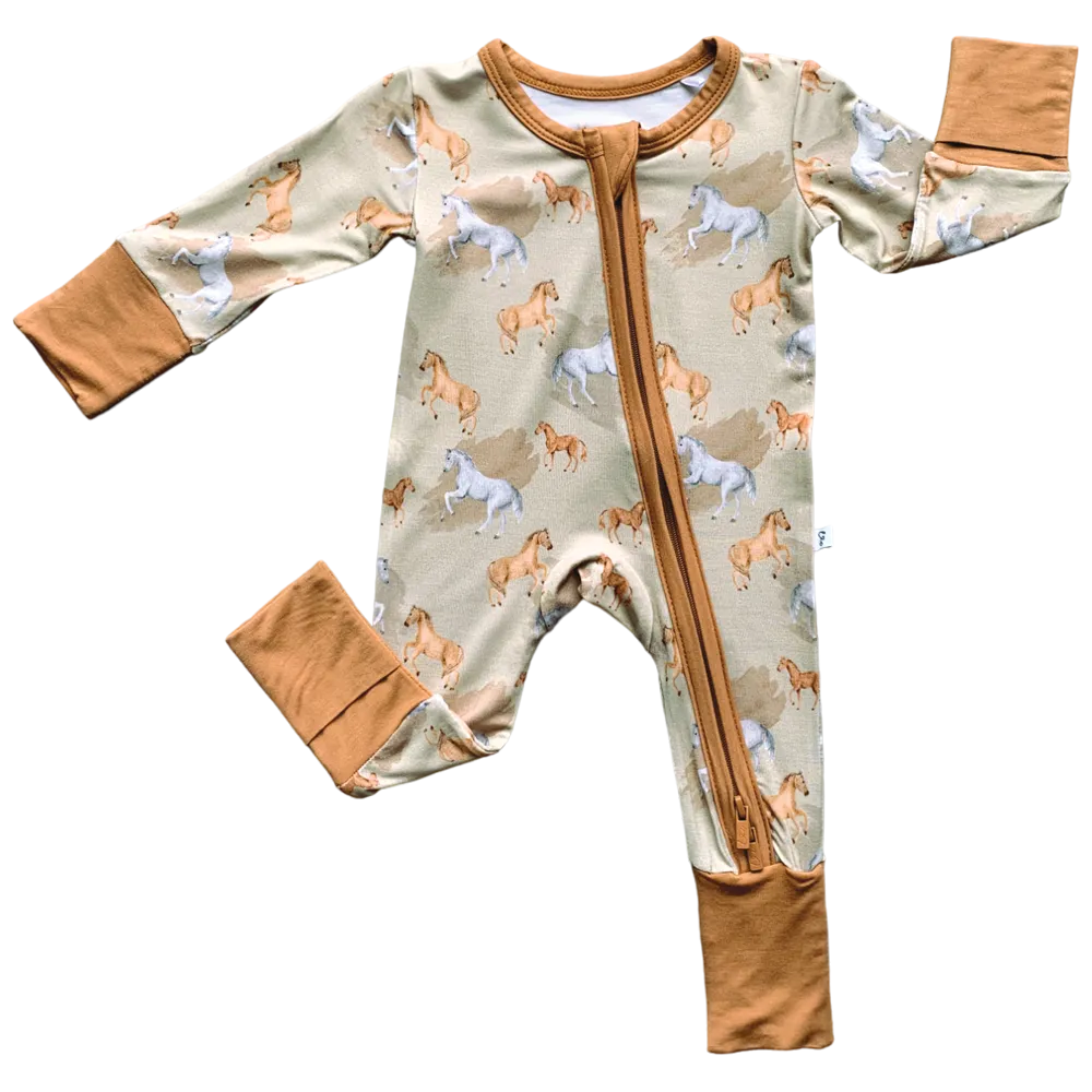 PREEMIE Bamboo Convertible Footie - Ember Tan