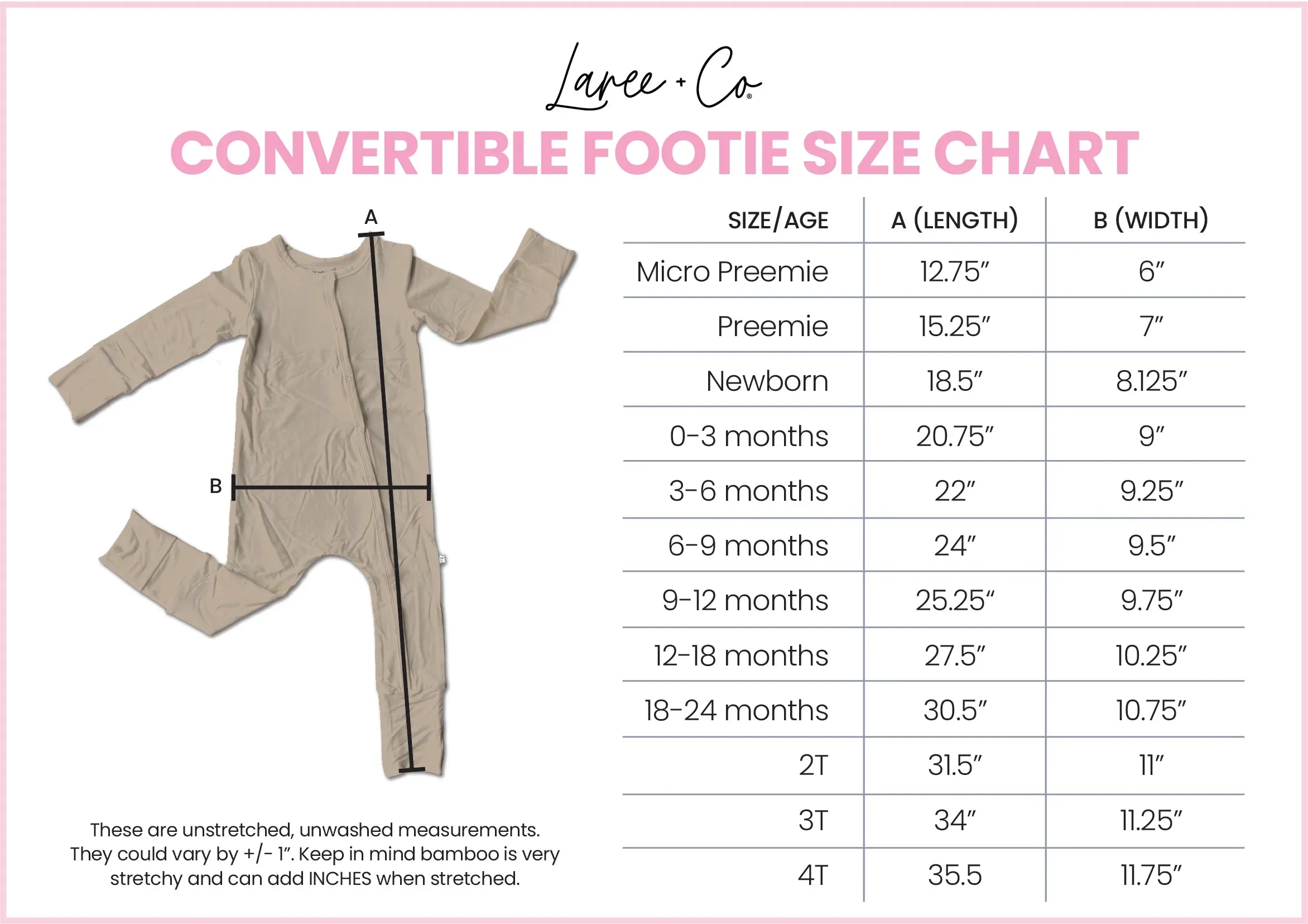PREEMIE Bamboo Convertible Footie - Ember Tan
