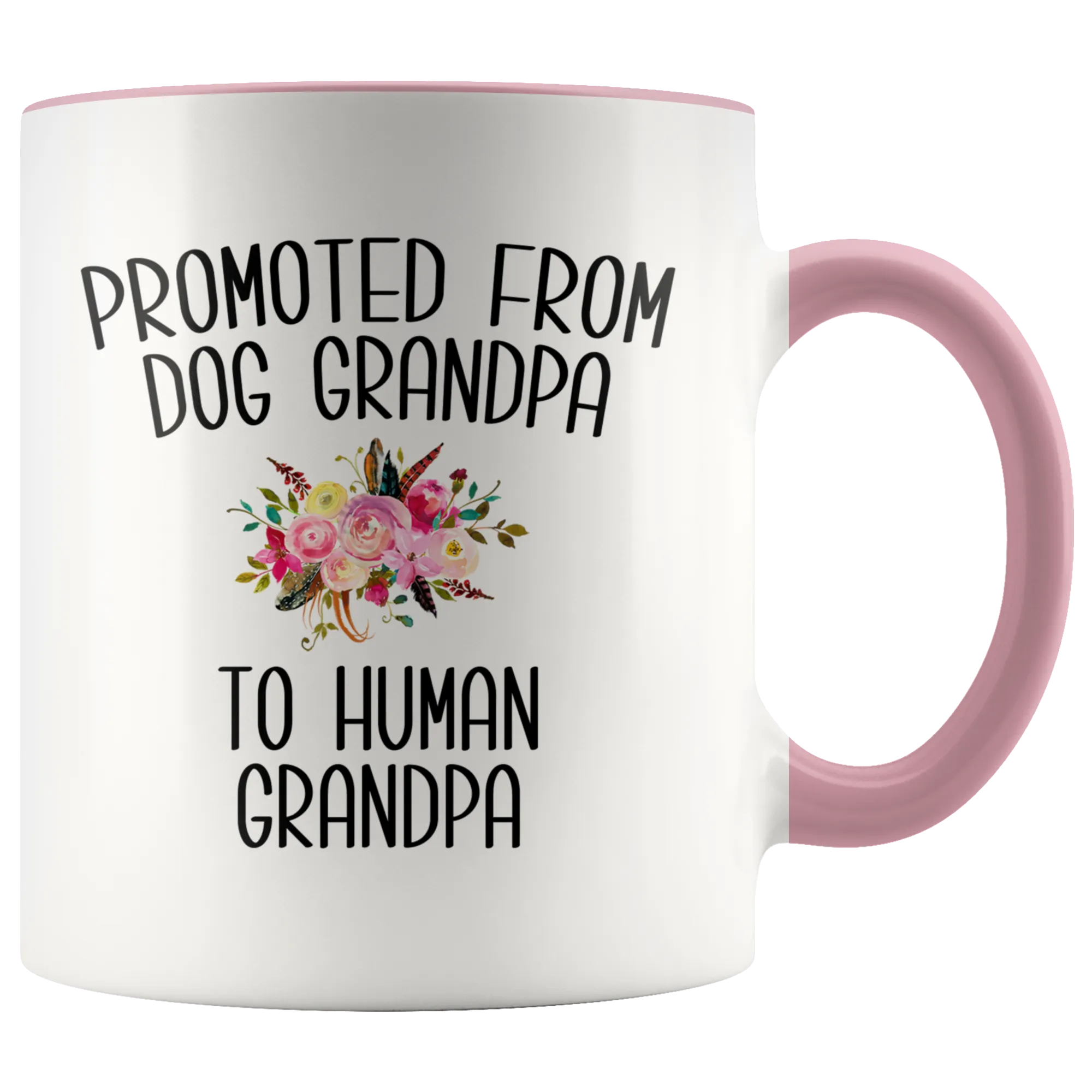Promoted From Dog Grandpa To Human Grandpa Mug Grandpa Pregnancy Announcement Reveal Gift Father in Law Gift for Him