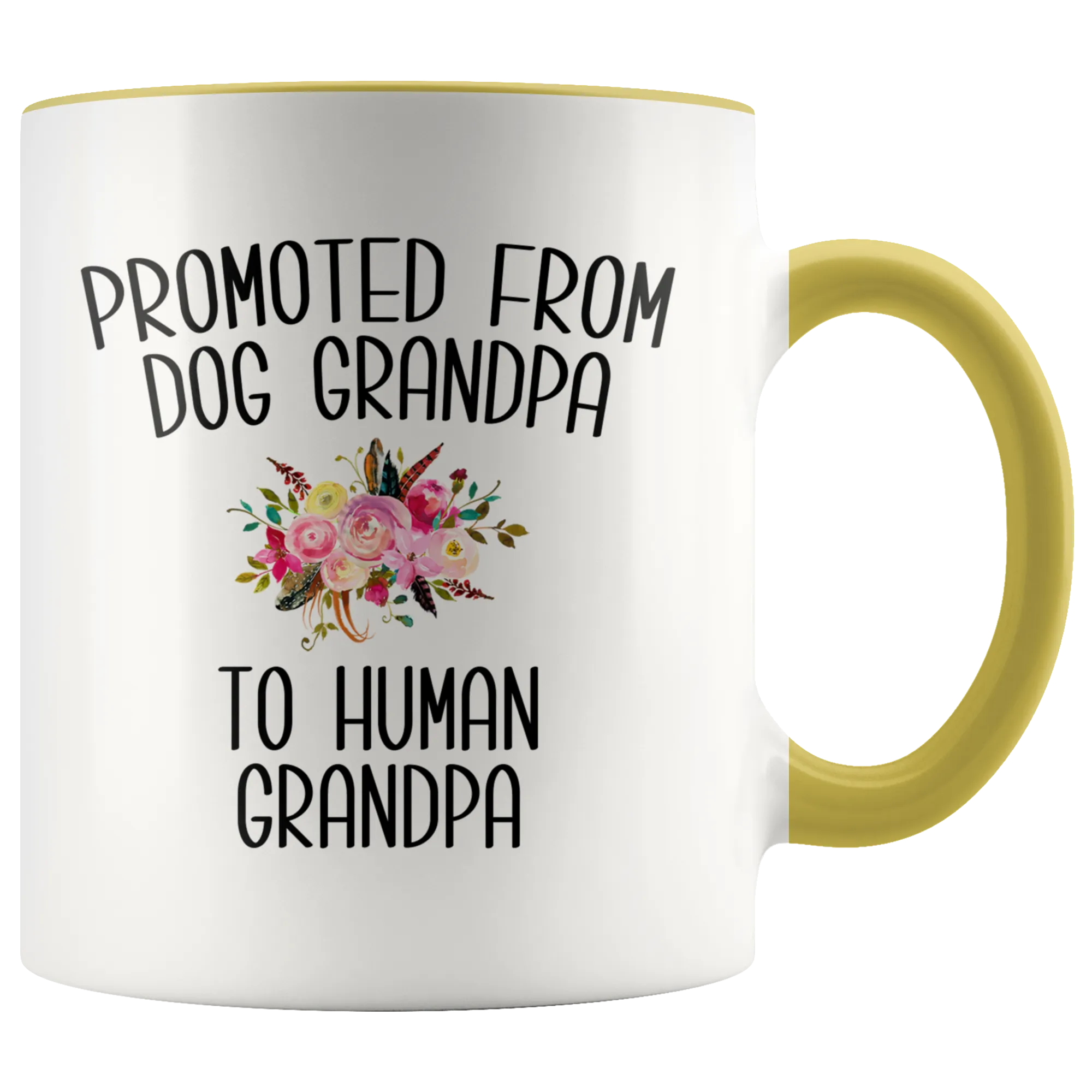 Promoted From Dog Grandpa To Human Grandpa Mug Grandpa Pregnancy Announcement Reveal Gift Father in Law Gift for Him