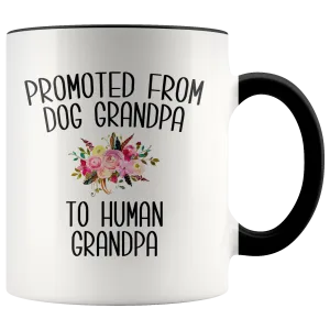 Promoted From Dog Grandpa To Human Grandpa Mug Grandpa Pregnancy Announcement Reveal Gift Father in Law Gift for Him