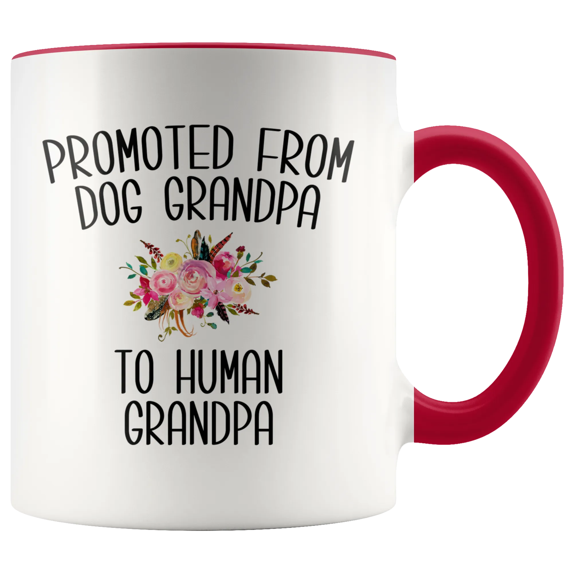 Promoted From Dog Grandpa To Human Grandpa Mug Grandpa Pregnancy Announcement Reveal Gift Father in Law Gift for Him