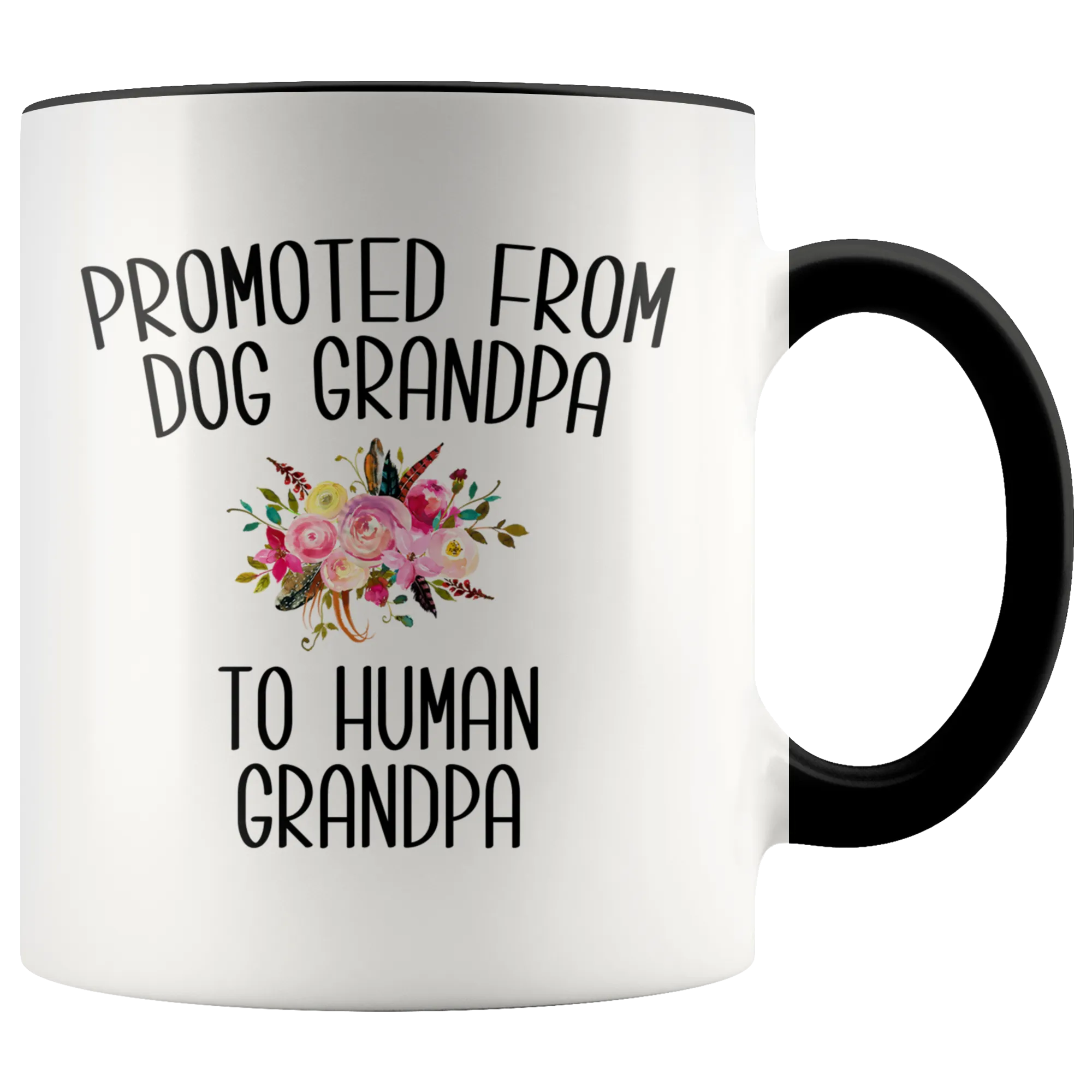 Promoted From Dog Grandpa To Human Grandpa Mug Grandpa Pregnancy Announcement Reveal Gift Father in Law Gift for Him
