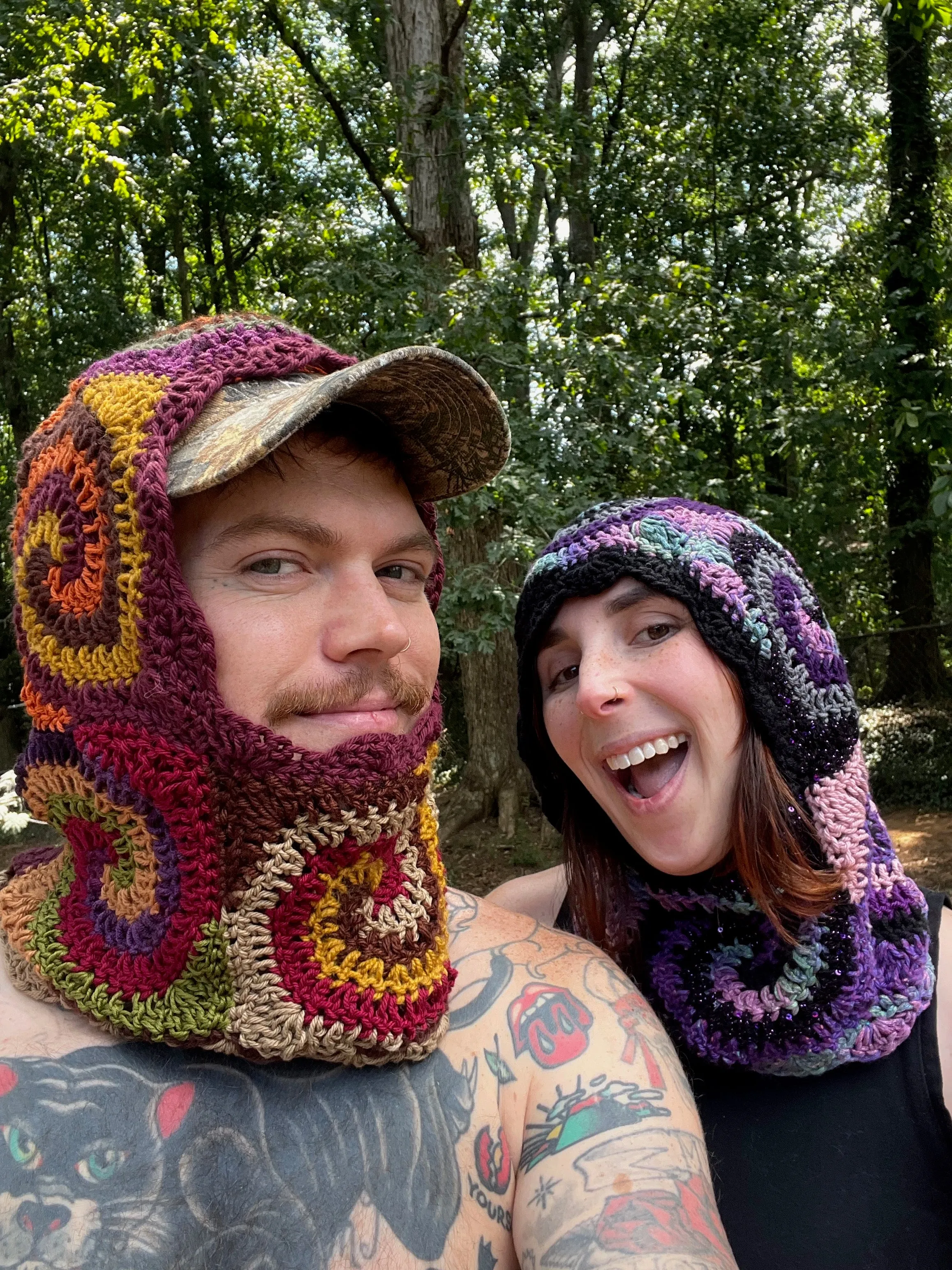 Purple and Black Spiral Balaclava