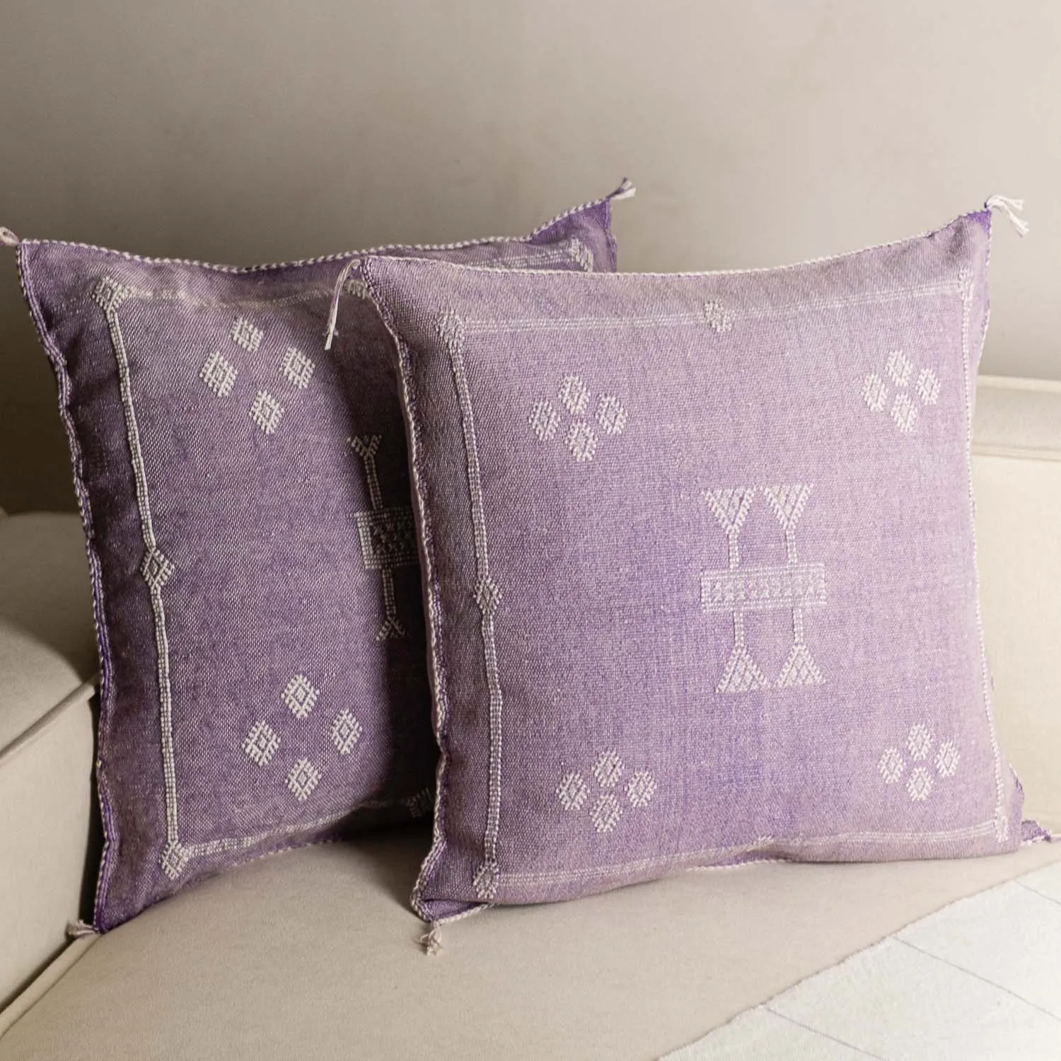 Purple Cactus silk pillow cover