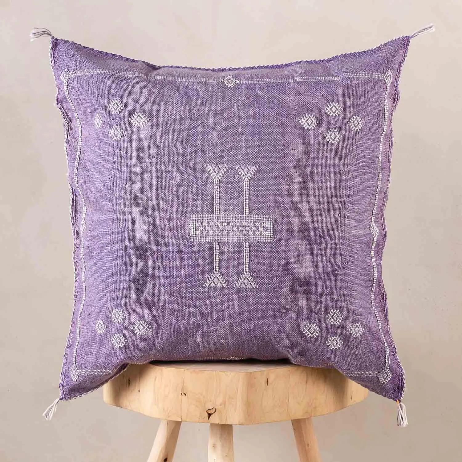Purple Cactus silk pillow cover