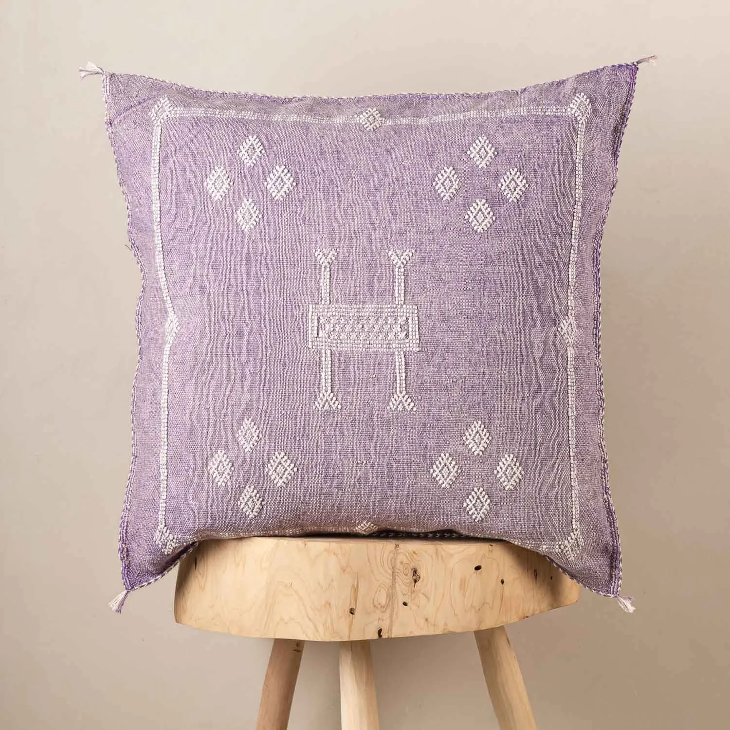 Purple Cactus silk pillow cover