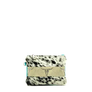 Purse Organizer - Black & White w/ Ghost Skulls