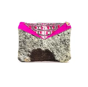 Purse Organizer - Chocolate & White w/ Pink Croc