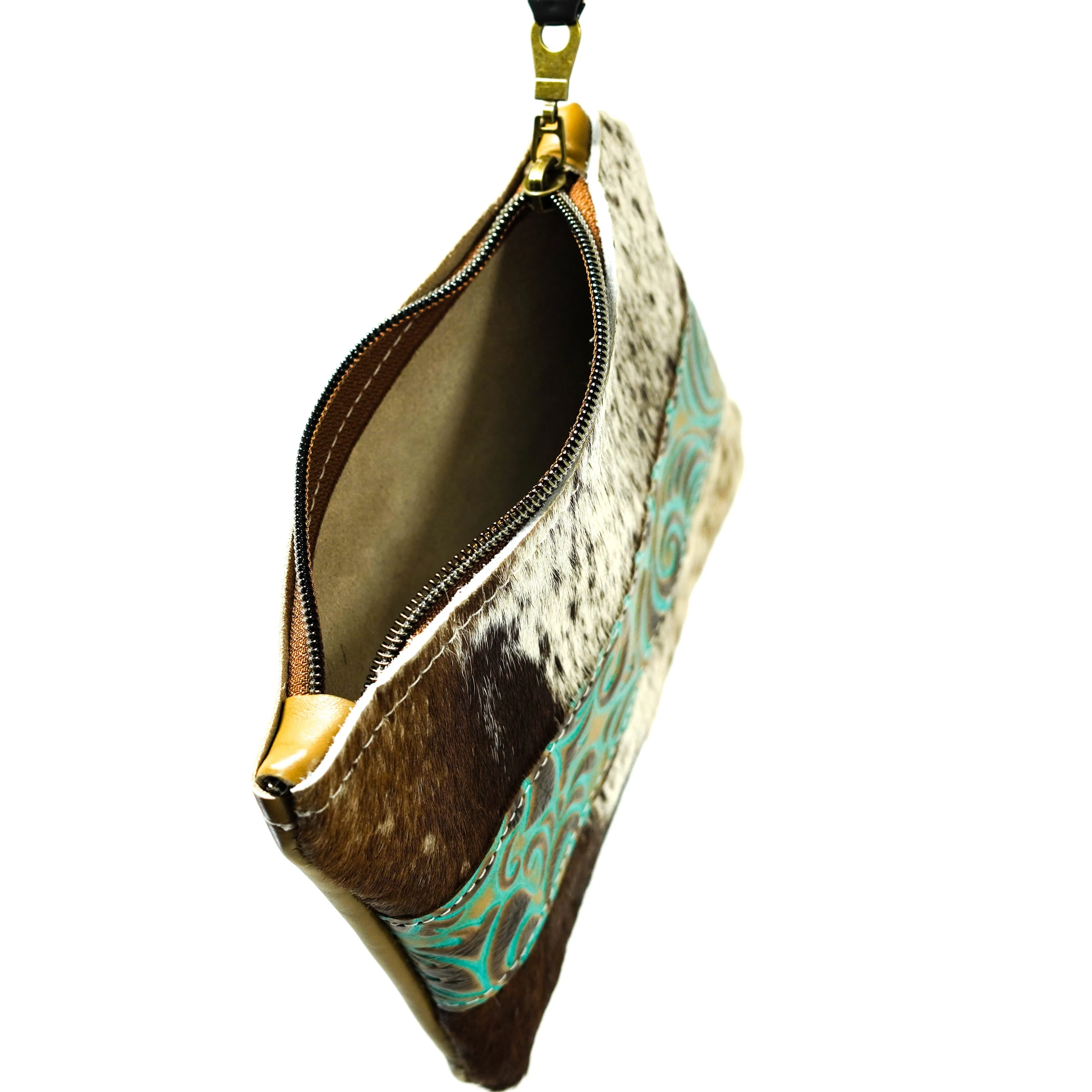Purse Organizer - Exotic Brindle w/ Turquoise Caracole